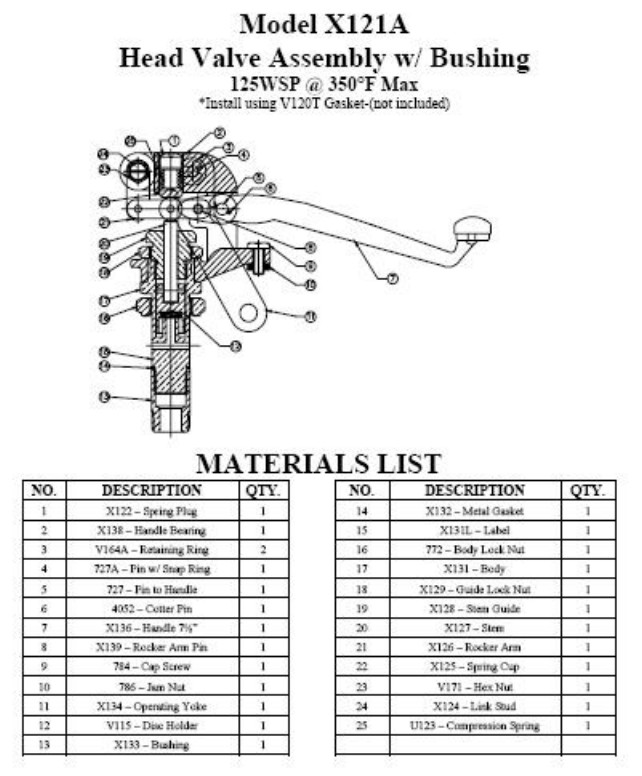 UB Head Valve Assembly w/ Bushing